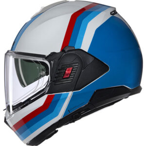 Каска Nolan N120-1 Lineo N-Com 347 White Blue Red - Гланц ECE 22.06