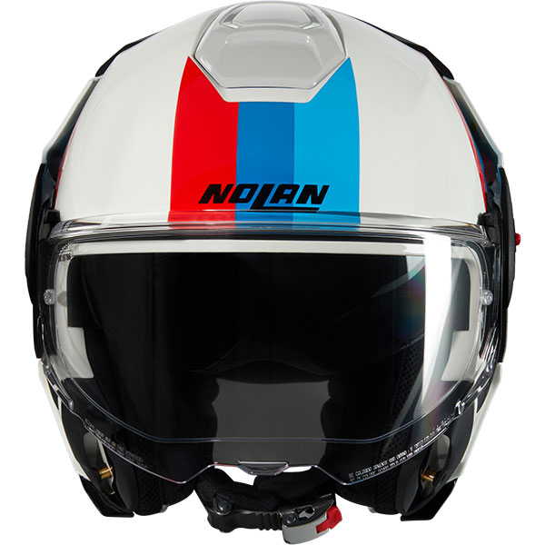 Каска Nolan N120-1 Lineo N-Com 347 White Blue Red - Гланц ECE 22.06 - Image 4
