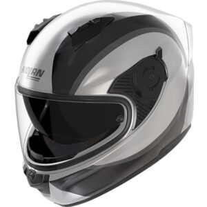 Каска Nolan N60-6 Bifase 349 Metal White Black Gray - Гланц ECE 22.06