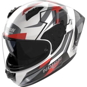 Каска Nolan N60-6 Sport Corsa 356 Metal White Black Red - Гланц ECE 22.06
