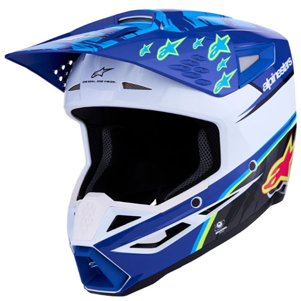 Kаска Alpinestars SM3 - Blue White Black Pink Flou Yellow Fluo Glossy ECE 22.06