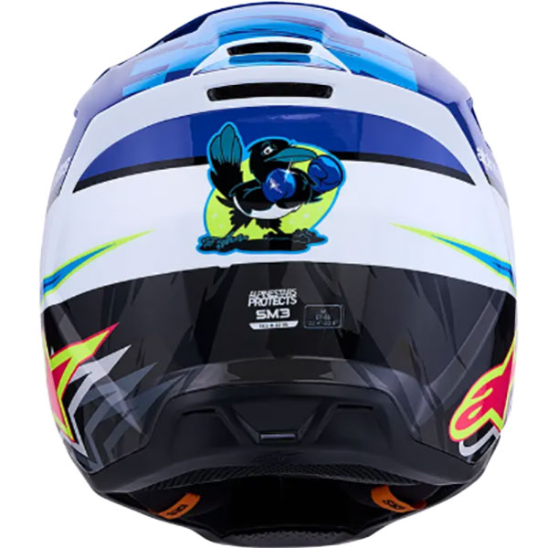 Kаска Alpinestars SM3 - Blue White Black Pink Flou Yellow Fluo Glossy ECE 22.06 - Image 5